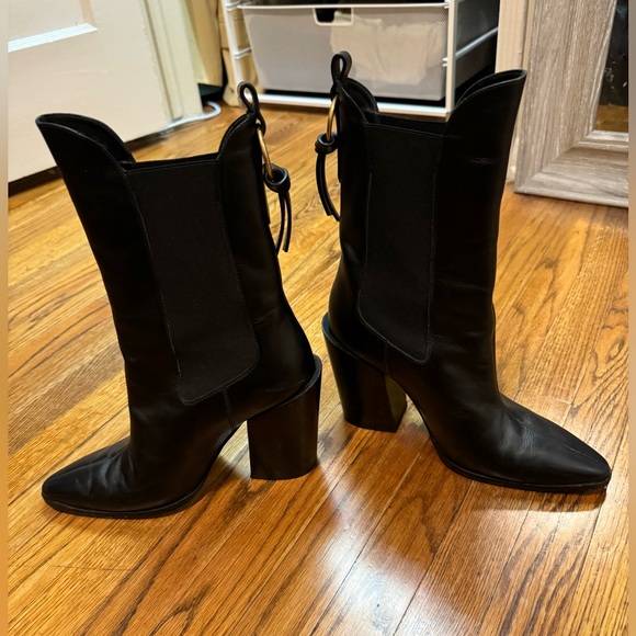 FRAME Le Manhattan Pointed Toe Chelsea Boot Leather Western size 40 like new - Picture 3 of 9